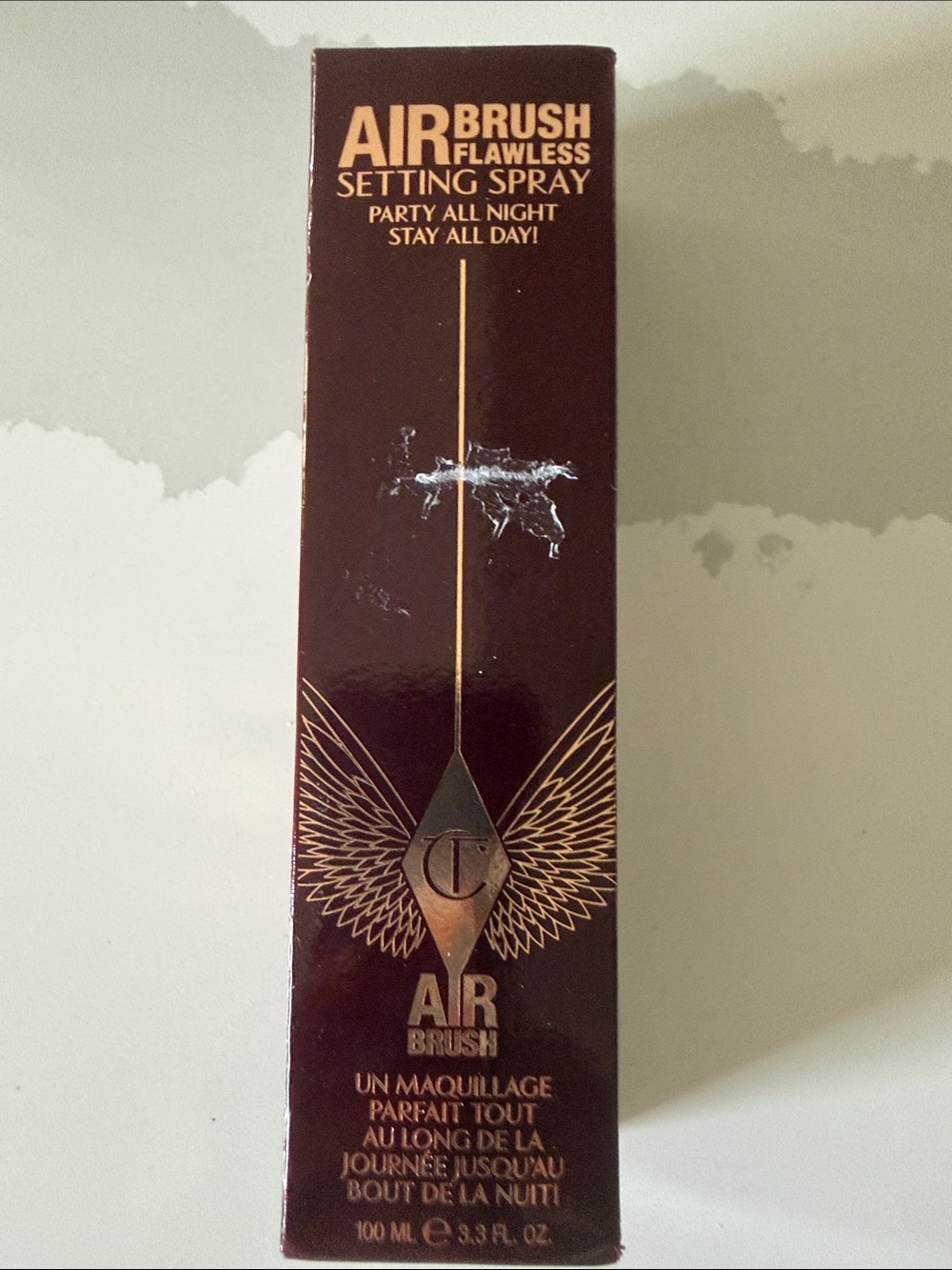 Charlotte Tilbury Airbrush Setting Spray – Deep Brown & Gold Accents